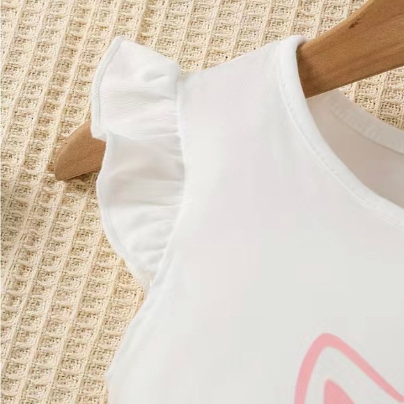 Toddlers 2 Piece Short Set with Cute Cat Cartoon Graphics - Picture 4 of 8